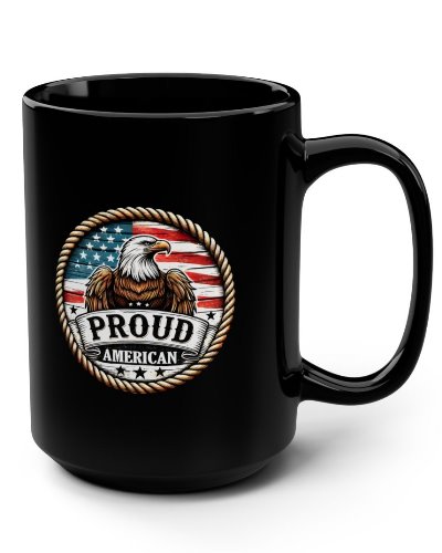 Proud American bald eagle coffee mug